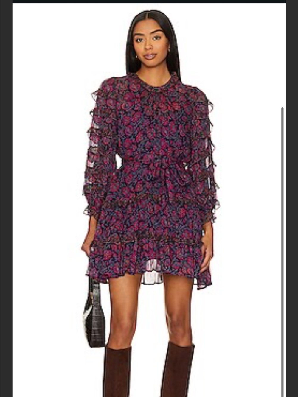 Cleobella ROSALIA MINI DRESS IN BORDEAUX FLORAL